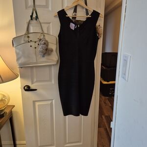 Herve Leger Elegant Black Midi Dress